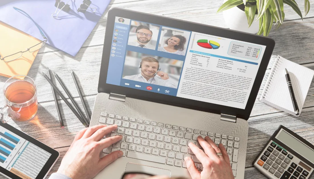 a person using a laptop